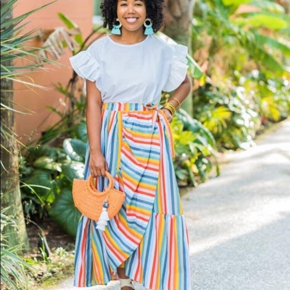 “Avery” maxi wrap skirt by the Tiny Tassel